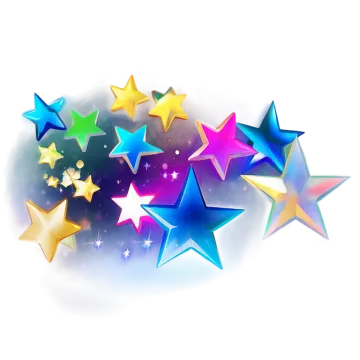 a group of colorful stars in the sky