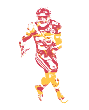 a silhouette of a football player running with the ball