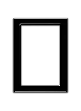 a black square frame on a white background