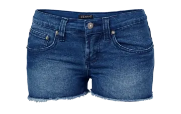 a pair of denim shorts with fray edges