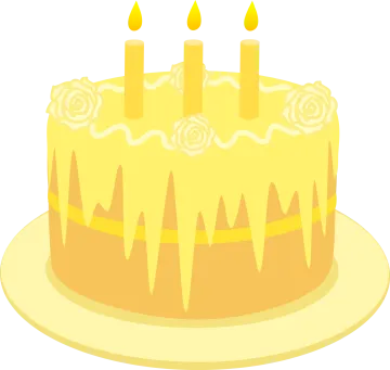 a birthday cake with three candles on top