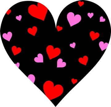 a heart with many hearts on it
