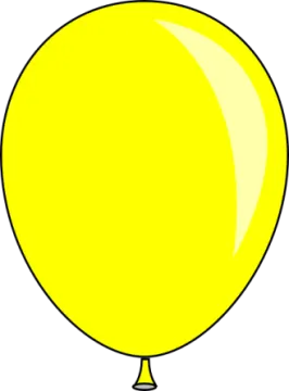 a yellow balloon on a white background