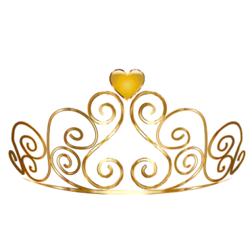 a gold crown with hearts on it
