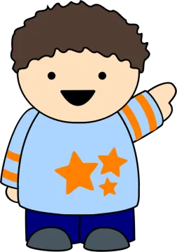 a boy with a star on his shirt