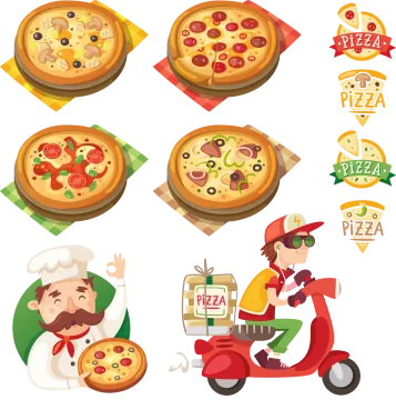 a set of pizza icons