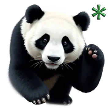 a panda bear sitting on top of a tree
