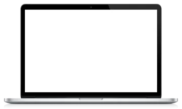 a laptop computer with a blank screen