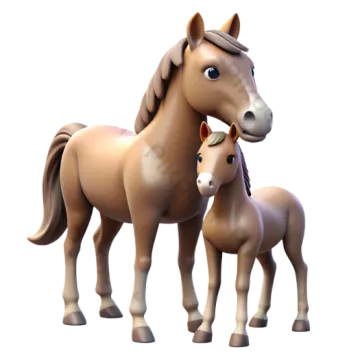 two horses standing next to each other horses