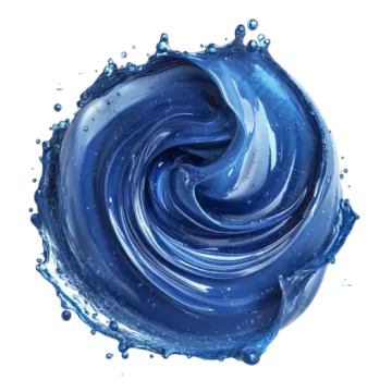 a blue swirl on a white background