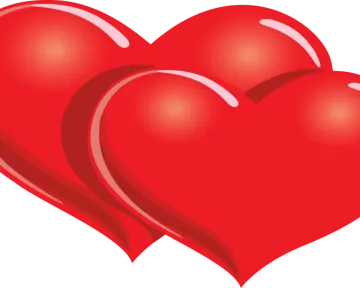 two red hearts clipart