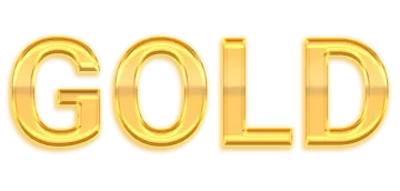 the word gold on a white background