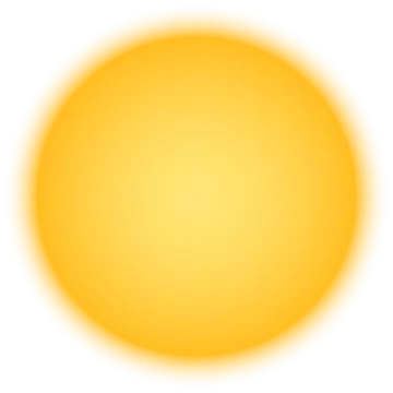 a yellow sun on a white background