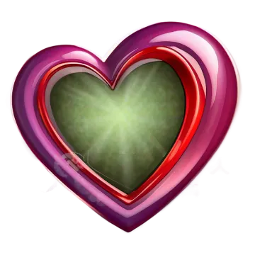 a red heart with a green background