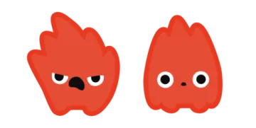 a pair of red chilis with their eyes closed