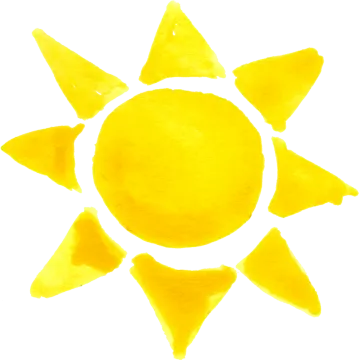a watercolor drawing of an orange sun