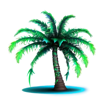 a palm tree on a white background