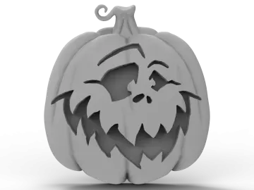 a halloween pumpkin with a face carved into it