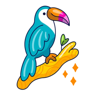 a colorful bird sitting on top of a branch