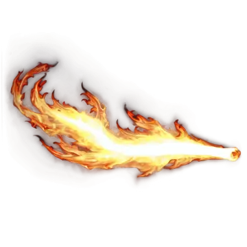 a fire flame on a white background