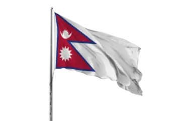 a nepal flag flying in the wind