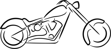 a black and white drawing of a motorcycle