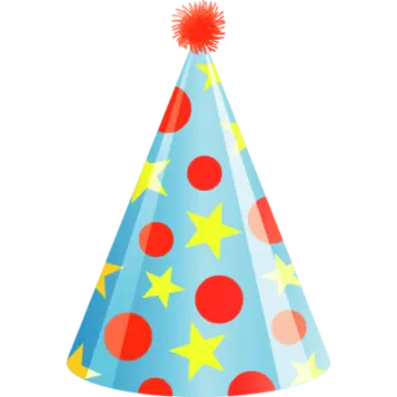 a party hat with stars on it