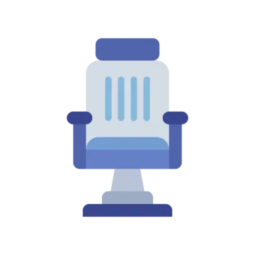 a blue office chair on a white background