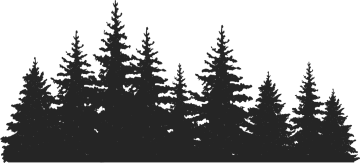 a black and white silhouette of trees