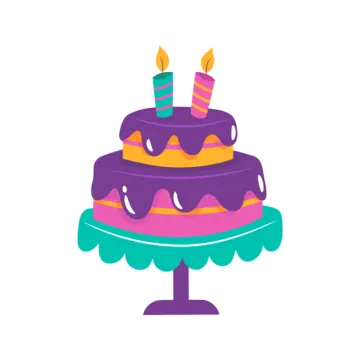 a birthday cake with two candles on top