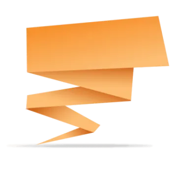 a piece of orange paper with a white background