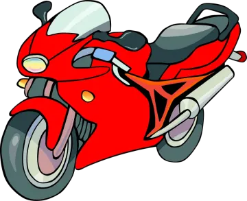 a red motorcycle on a white background