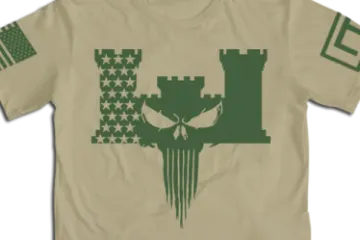 a t - shirt with an american flag and a skull on it