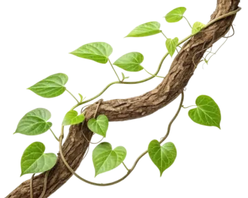 a branch with green leaves on it