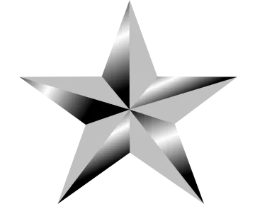 a silver star on a white background