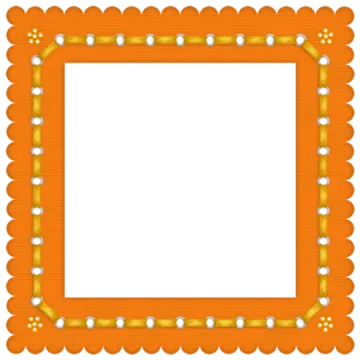 an orange frame with a white background
