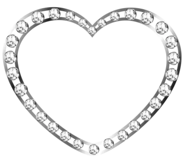a silver heart with diamonds on it