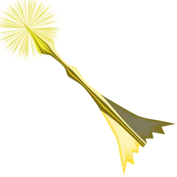 a yellow arrow with a star in the middle