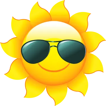 a sun with sunglasses on it