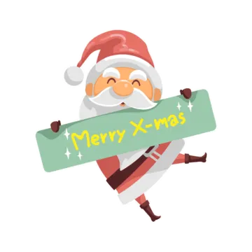 a santa holding a sign that says merry