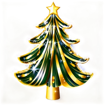 a green and gold christmas tree with stars