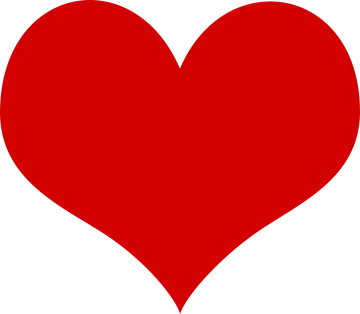 a red heart on a white background