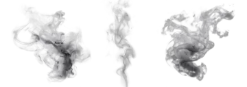 black smoke on a white background