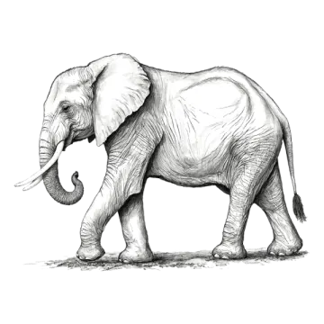 a pencil drawing of an elephant
