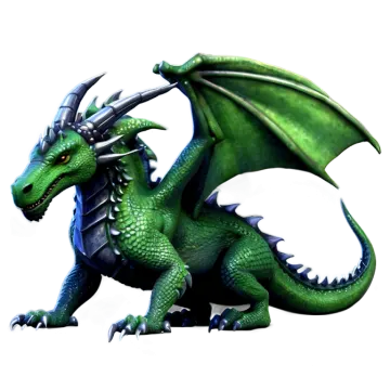 a green dragon with black wings
