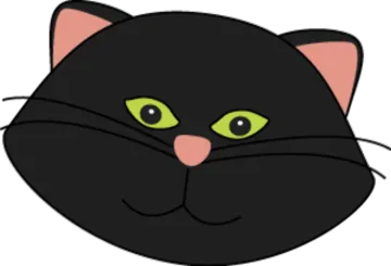 a black cat with green eyes