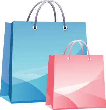 a pair of shopping bags