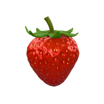 a red strawberry on a white background