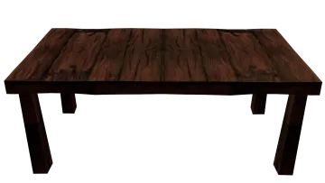 a wooden table on a white background