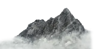 an image of a mountain in the fog